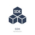 SDK icon. Trendy flat vector SDK icon on white background from T