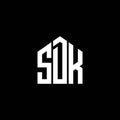 SDK letter logo design on BLACK background. SDK creative initials letter logo concept. SDK letter design Royalty Free Stock Photo