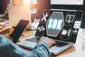 SDK - Software development kit programming language technology concept, Person typing keyboard computer with SDK icon on virtual Royalty Free Stock Photo