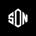 SDN letter logo design with polygon shape. SDN polygon and cube shape logo design. SDN hexagon vector logo template white and Royalty Free Stock Photo
