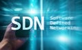 SDN, Software defined networking concept on modern server room background.ÃÂ  Royalty Free Stock Photo