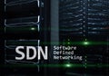 SDN, Software defined networking concept on modern server room background Royalty Free Stock Photo