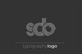 SDO modern geometric typography logo Royalty Free Stock Photo