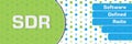 SDR - Software Defined Radio Green Blue Basic Shapes Text Horizontal
