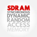 SDRAM - Synchronous Dynamic Random-Access Memory acronym, technology concept background