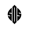 SDS circle letter logo design with circle and ellipse shape. SDS ellipse letters with typographic style. The three initials form a Royalty Free Stock Photo