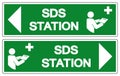SDS Station Symbol Sign, Vector Illustration, Isolate On White Background Label .EPS10 Royalty Free Stock Photo