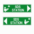 SDS Station Symbol Sign, Vector Illustration Royalty Free Stock Photo