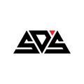 SDS triangle letter logo design with triangle shape. SDS triangle logo design monogram. SDS triangle vector logo template with red Royalty Free Stock Photo
