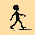 Silhouette of a walking zombie, vector illustration