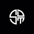 SDT logo SDT icon SDT monogram SDT letter minimalist Circle flat Unique modern abstract logo design Royalty Free Stock Photo
