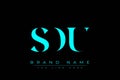 SDU abstract letter logo design Royalty Free Stock Photo