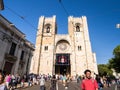 Se de Lisboa Cathedral during celebreations of Saint Anthony in Royalty Free Stock Photo