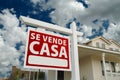 Se Vende Casa Spanish Real Estate Sign and House Royalty Free Stock Photo