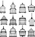 Se of vintage birdcages Royalty Free Stock Photo