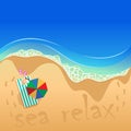 Vector illustration summer travel on the sea and ocean Royalty Free Stock Photo