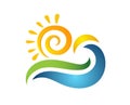 Sea and sun season image logo Royalty Free Stock Photo