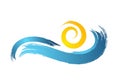Sea and sun season image logo Royalty Free Stock Photo
