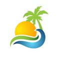 Sea and sun season image logo