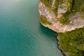 Sea Aerial Top View, beautiful Thailand sea nature background with copy space. Sand beach and bright blue water, drone photo from Royalty Free Stock Photo