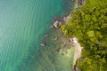 Sea Aerial Top View, beautiful Thailand sea nature background with copy space. Sand beach and bright blue water, drone photo from Royalty Free Stock Photo