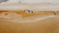 Sea Aerial view, Top view, amazing nature background.The color of the water and beautifully bright.Azure beach with rocky mountain Royalty Free Stock Photo