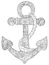 Sea anchor coloring vector for adults