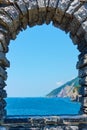 Sea through the ancient window in Porto Venere