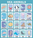 Sea animal poster. Educational printable poster