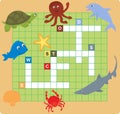 Sea animal puzzle (crossword)