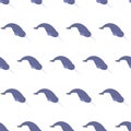 Sea animal seamless pattern with narwhale. Undersea world habitants print.