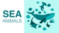 Sea Animals Advertising Flat Cartoon Banner Design