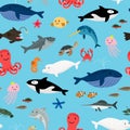 Sea animals pattern Royalty Free Stock Photo