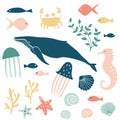 Sea animals illustration