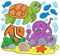 Sea animals thematic image Royalty Free Stock Photo