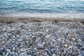 Seascape, view of stone beach and sea waves