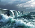 Sea barrier energy generation using tidal movements innovative structures converting ocean power into electricity