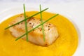 Sea bass with pepper sauce Royalty Free Stock Photo