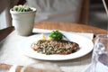 Sea bass steak Royalty Free Stock Photo