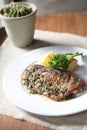 Sea bass steak Royalty Free Stock Photo