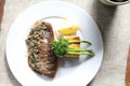 Sea bass steak Royalty Free Stock Photo