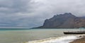 Sea bay and mountain massif Kara-Dag in stormy weather