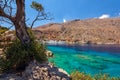 Sea bay with transparent blue water near Loutro town on Crete island, Greece Royalty Free Stock Photo