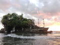 Sea beach Bali tanahlot sunset temple