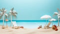 sea beach made from paper , summer background with copy space Royalty Free Stock Photo