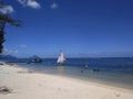 Sea beach Ocean coast shore wave bay horizon sand vacation cape vehicle wind sky cloud tower terrain water Mauritius flic en flac Royalty Free Stock Photo