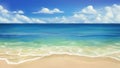 Sea beach. Sand and wave. Realistic vector background Royalty Free Stock Photo