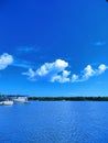 Sea beach sky blue view canoe beautiful amazing white three