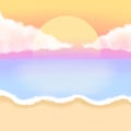 Sea Beach Sunset Sky Landscape View Graphic wallpaper Royalty Free Stock Photo
