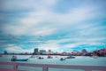 Boat park in blue sea, blue sea and beach of Thailand, Pattaya Thailand